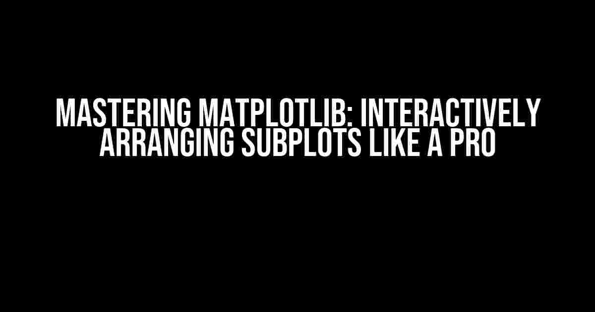 Mastering Matplotlib: Interactively Arranging Subplots Like a Pro